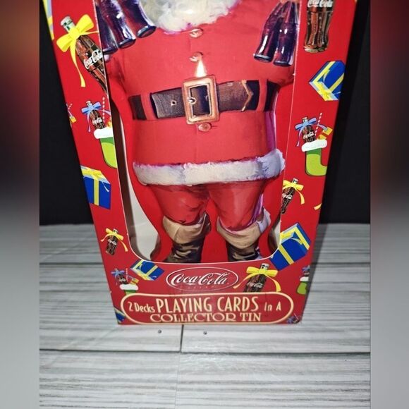 New Coca-Cola Playing Cards 2 Sealed Bicycle Decks Collector Tin Santa Claus - Picture 4 of 9